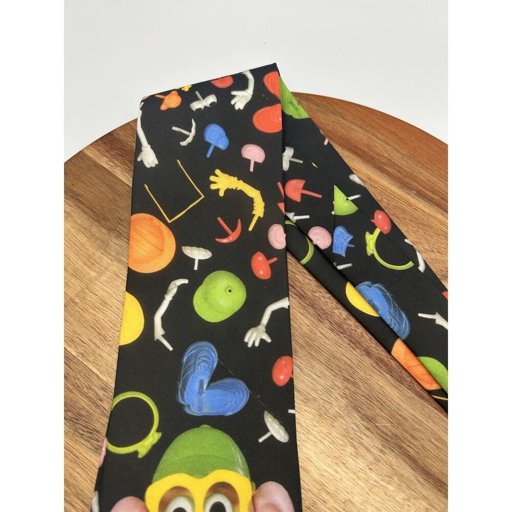 VTG Mr Potato Head Tie Black WallyWear Hasbro 90s Novelty USA Teacher Kidcore - Picture 3 of 10